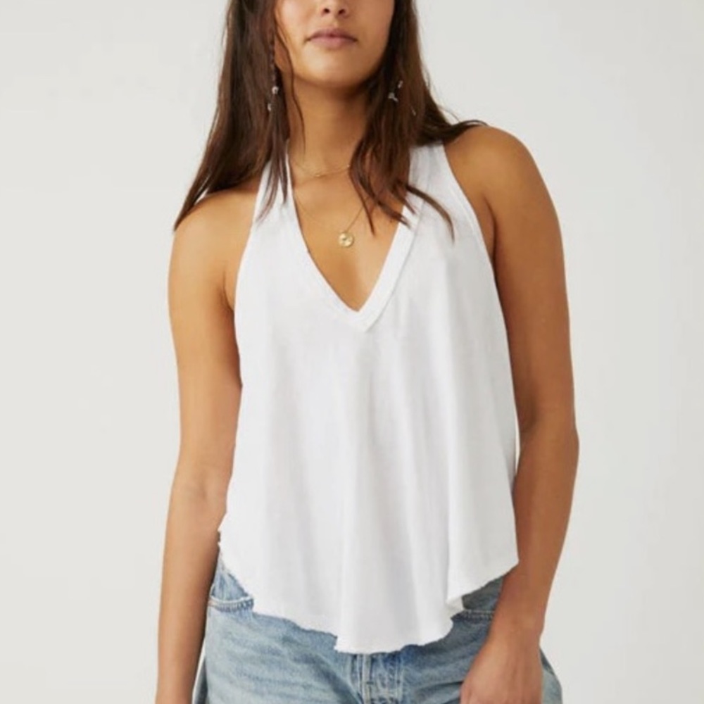 NWT Free People Karri Swing Tank in Canary Green
